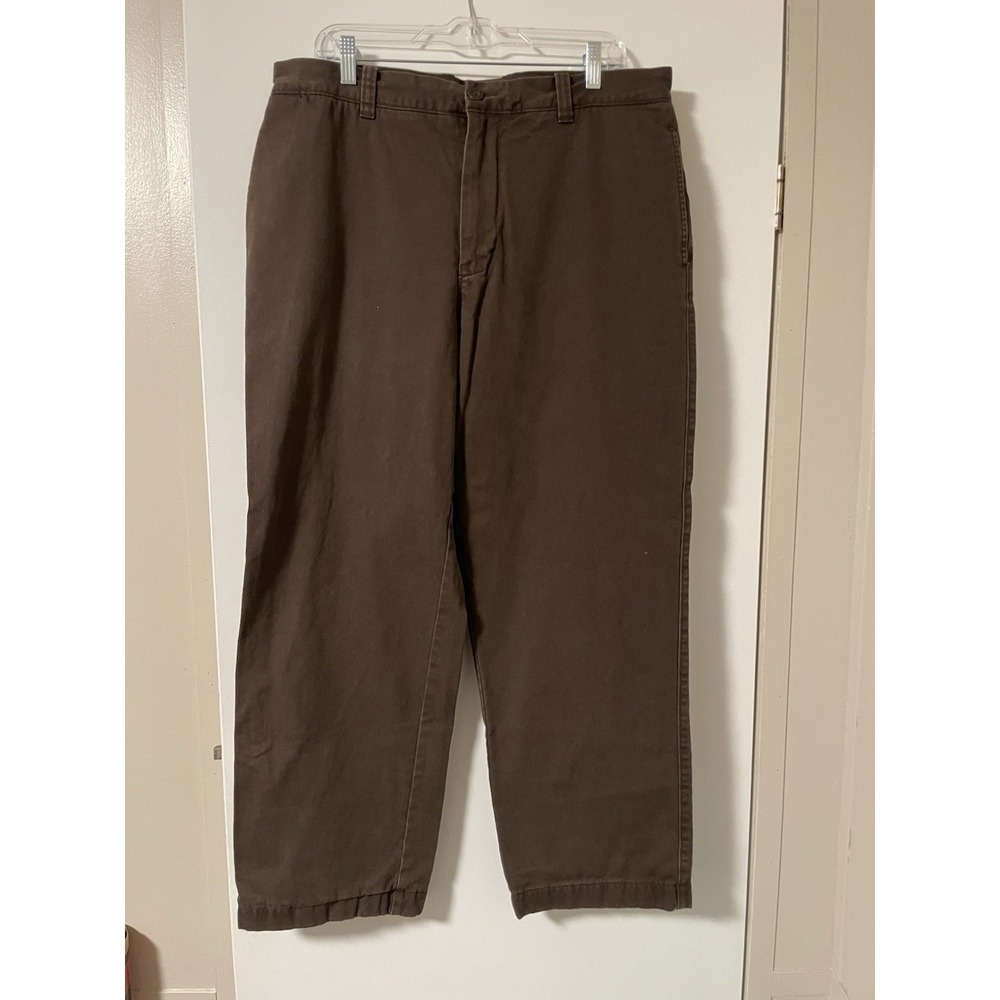 Vintage J Crew Pants Mens 36x32 Brown Flannel Lined Khakis Relaxed